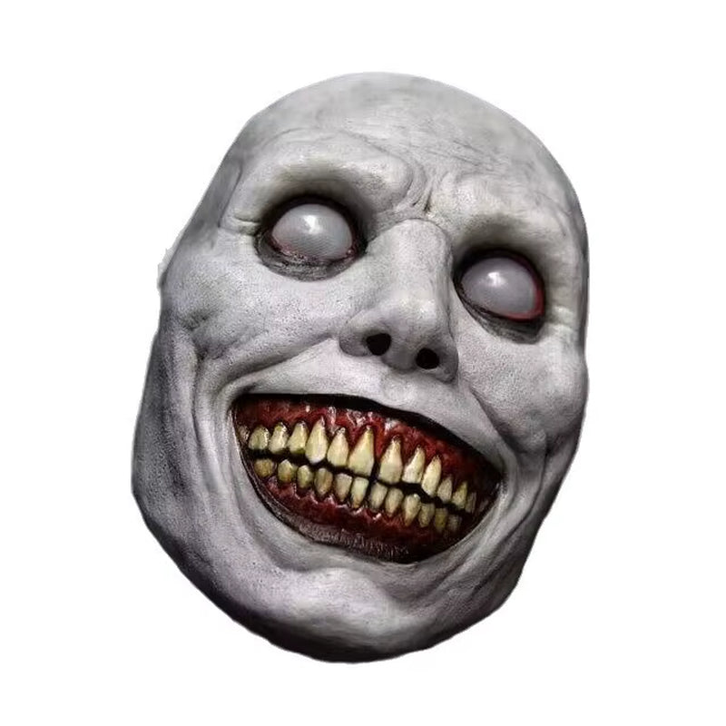 Scary Halloween Mask Smiling Demons Horror Mask Horror White Face Eyes Exorcist Mask Halloween Party Decorations Cosplay Props
