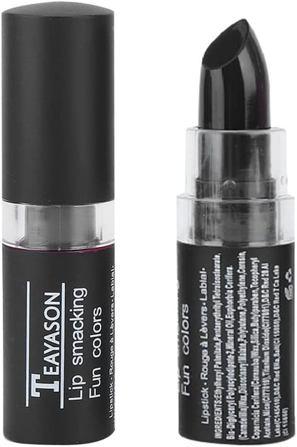Rossetto Nero, Strumento Cosmetico per Donne Glaze Lunga Durata Trucco Retrò Halloween Lipgloss Vampiro Matte Festa Masquerade Cosplay Nero Opaco Set Rossetto Makeup (04#Nero)