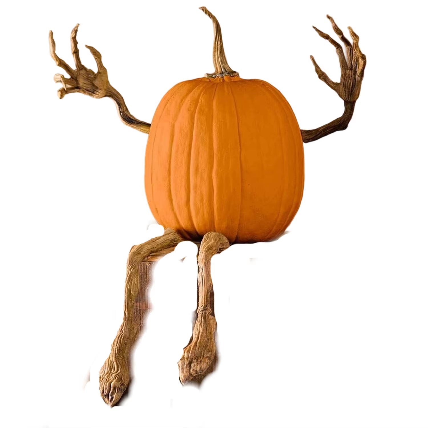 Halloween Bendable Pumpkin Arms and Legs Ornaments Statue Garden Home Decoration Desktop Thanksgiving Autumn Harvest Festival