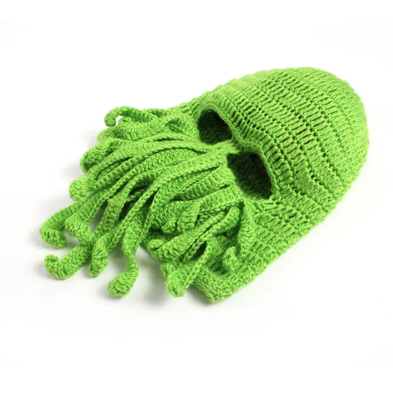 2020 Novelty Funny Party Octopus Beard Hat Unisex Animal Cthulu Crocheted Tentacle Knit Wind Mask Ski Cap Halloween Hats