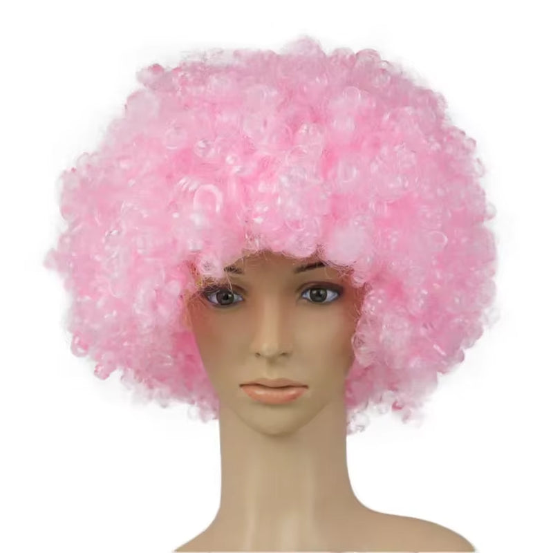 1Pcs LED Explosion Wig Clown Funny Light Curly Fans Circus Cosplay Birthday Rave Costume Glow Party Supplies Wedding Festival